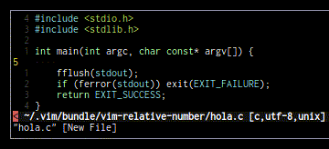 how to set relative number in vim